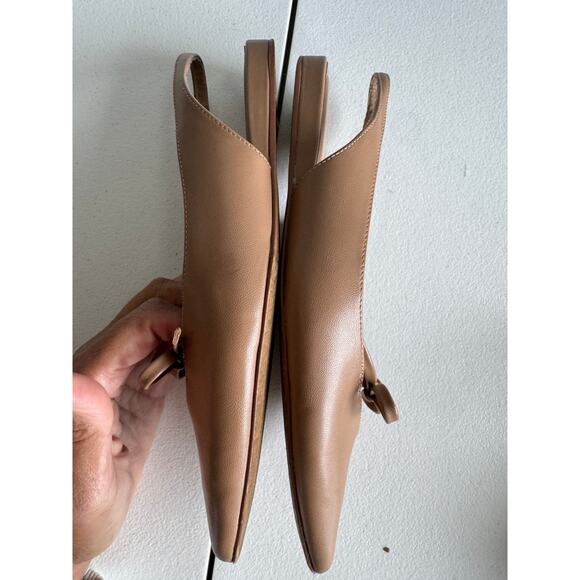 4 for $10 H&M Vegan Leather sling Back flat shoe in nude 6 EUC - Picture 7 of 7